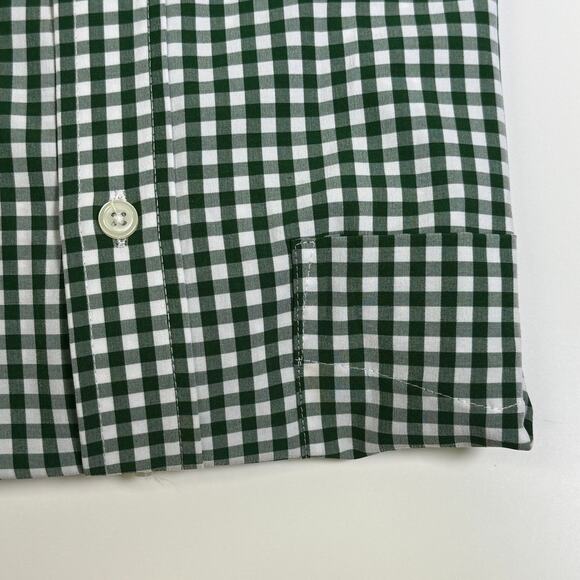 Club Room Men's Regular Fit Traveler Dress Shirt, green Gingham 15.5 34/35 $60 - Picture 4 of 6